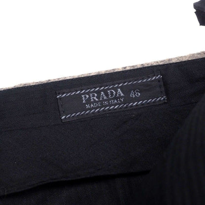 Prada Pants Size 46 Button Fly Wool Grey Beige Made In Italy 20241226 Ra2721