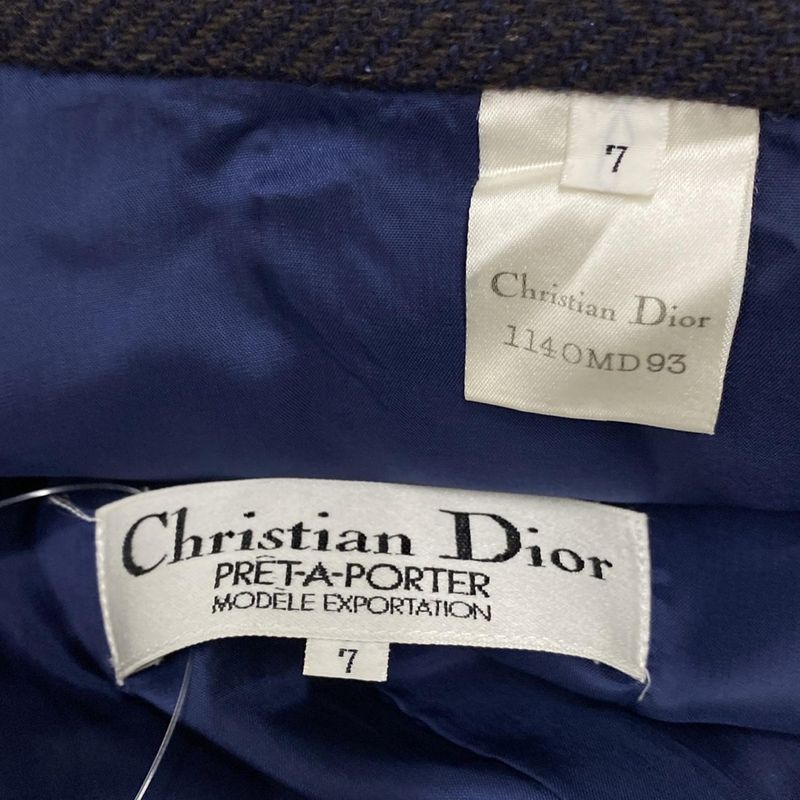 Dior/christian Dior Skirt Setup Women's Navy And Dark Brown