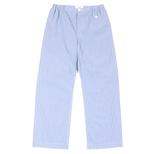 Celine 2p01a870v 100% Cotton Stripe Poplin Triomphe Embroidered Logo Button