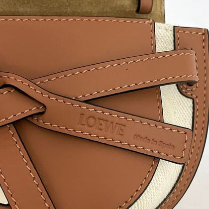 Loewe Shoulder Bag Gate Bag Small Brown Natural White