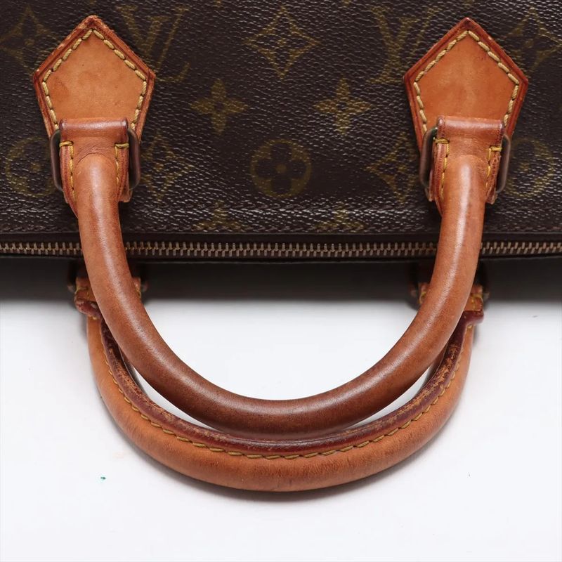 Louis Vuitton Monogram Speedy 30 Leather Handbag Mini Boston M41526 Tote Brown