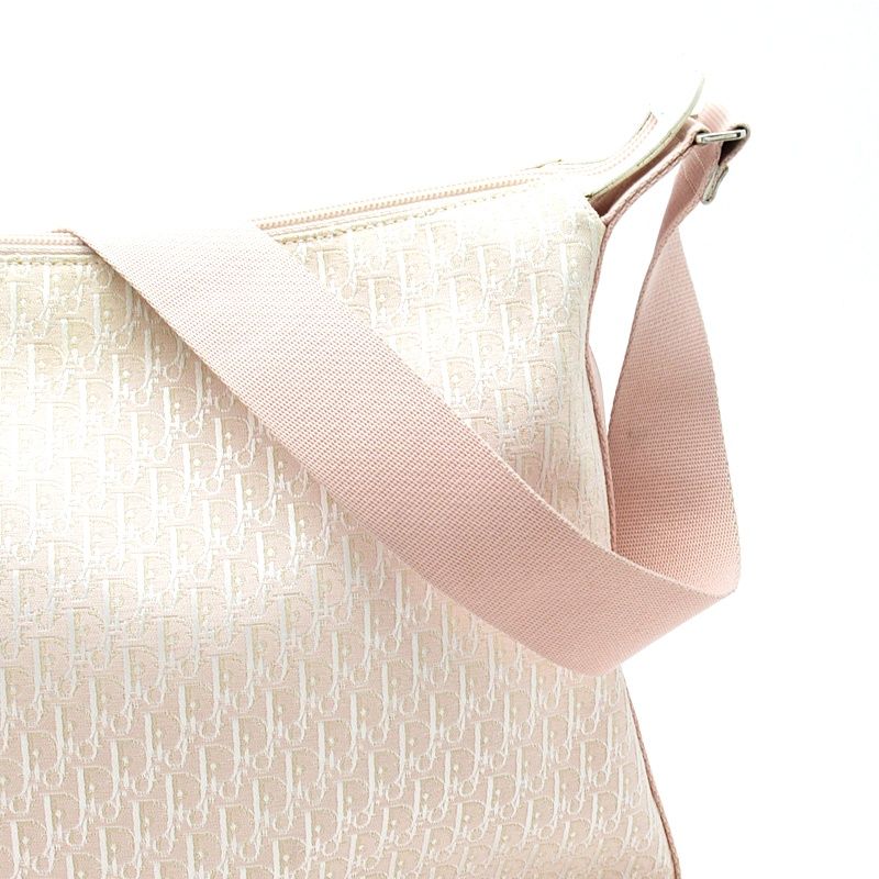 Dior Street Chic Messenger Bag Canvas Women Shoulder Bag Pink Excellent