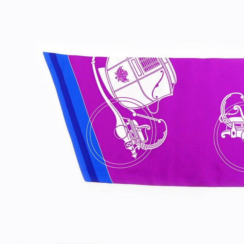 Hermes Maxi Twili Exlibris Purple Blue Orange Purple Silk Scarf