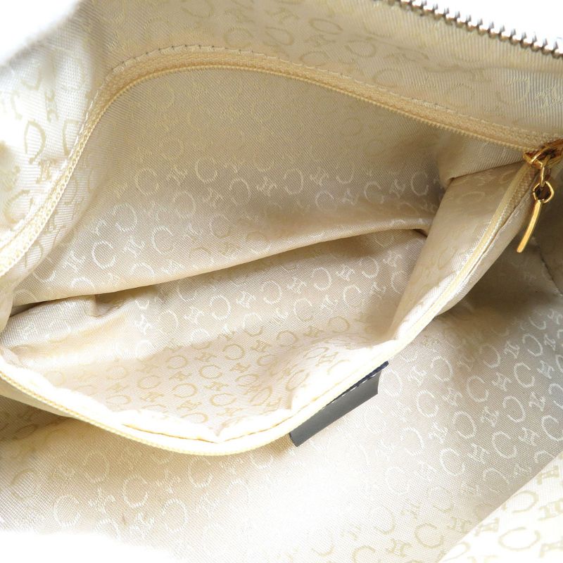 Celine C Macadam Pattern Canvas Leather Gold Hardware Olive Green Shoulder Bag