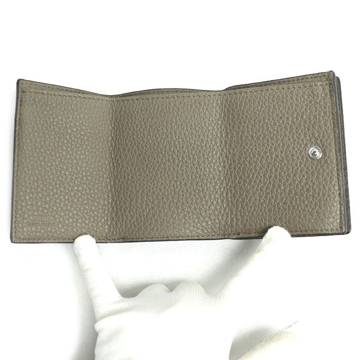 Fendi FF Logo Compact Wallet Trifold Wallet Bordeaux 7m0280 Ladies Preowned