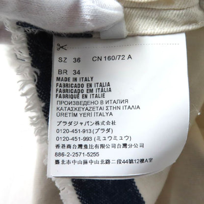 Prada 2021 Gft012 100% Cotton Cut-off Cropped Denim Top With Triangle Logo