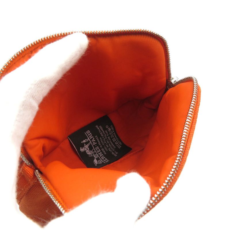 Hermes Bolide Pouch 16 Mini Cotton Leather Orange Pouch 1210 Hermes