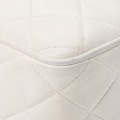 Chanel Matelasse Coco Mark With Fringe Bijoux Chain Shoulder Lambskin White