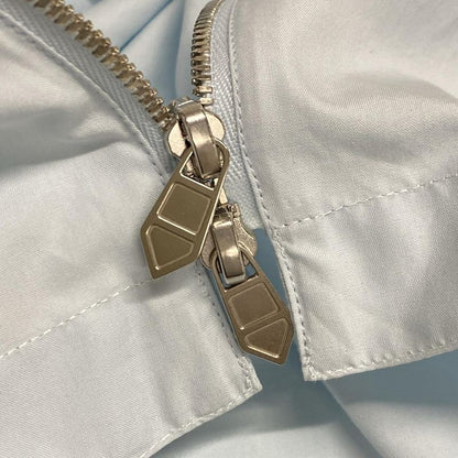 Hermes Blouson Size 37 Men - Light Blue Long Sleeves/zip Up/spring/fall Cotton