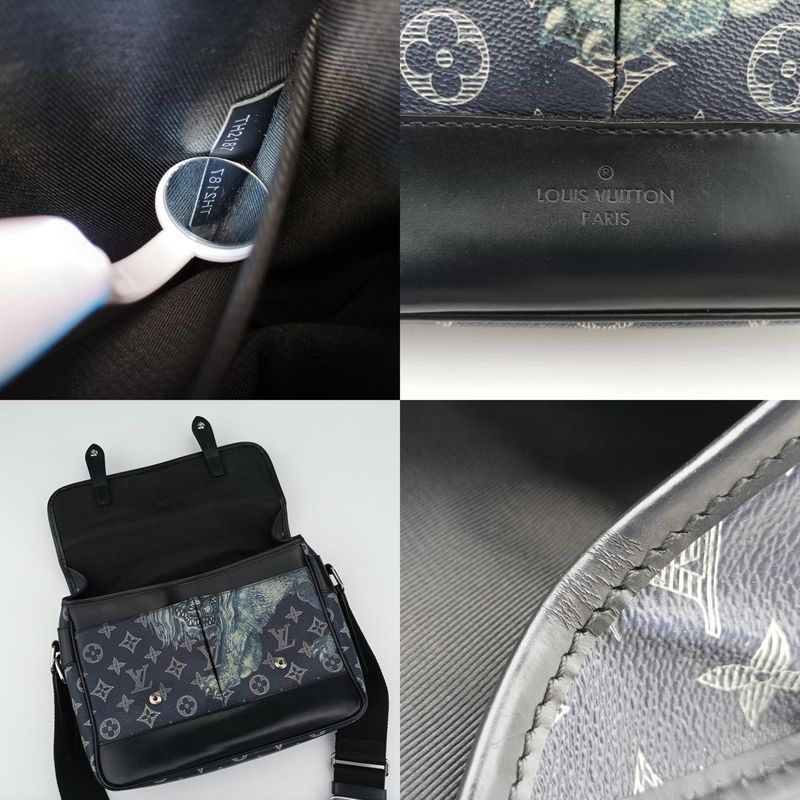 Louis Vuitton Messenger PM Navy And White Monogram Savannah M54248th2187