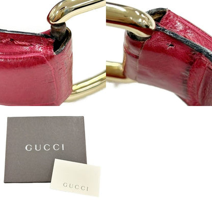 Gucci GP Leather Horsebit Bangle Red 498201 Bangle