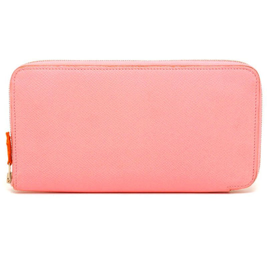 Hermes Azap Silkwin Long Wallet Long Wallet Pink And Orange Silver Hardware