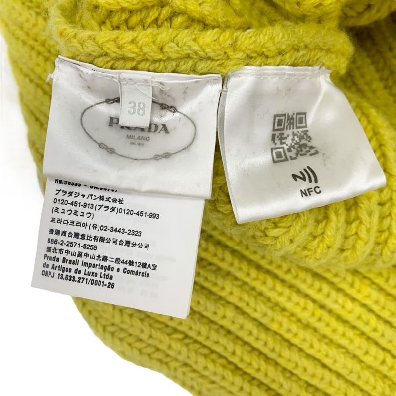 Prada Top Wool Yellow Knit Triangle With Cup