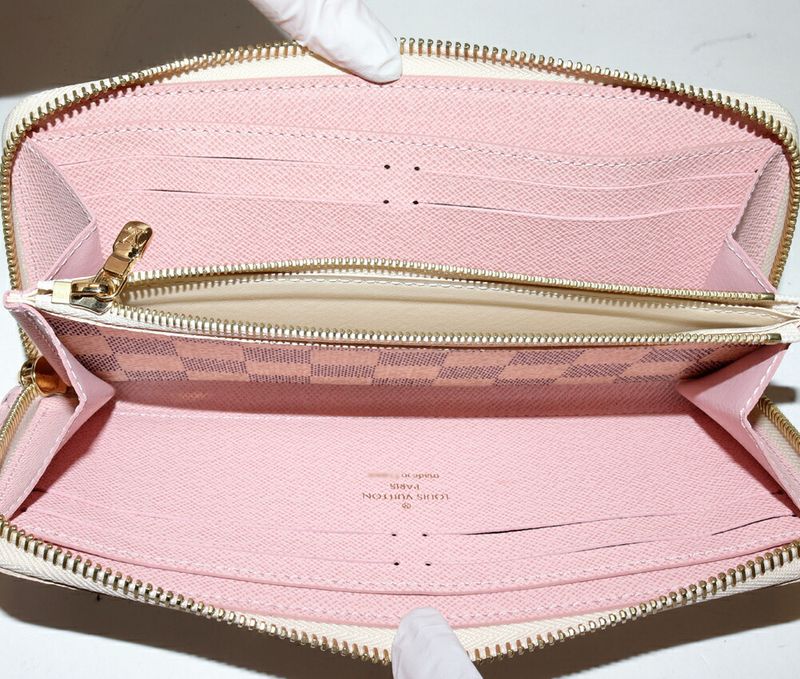 Louis Vuitton Round Zipper Long Wallet With Change Pocket Damier Azure Portefeui