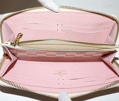 Louis Vuitton Round Zipper Long Wallet With Change Pocket Damier Azure Portefeui