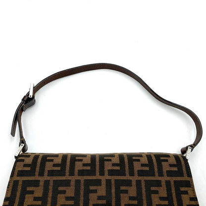 Fendi Zucca 26424 Handbag Shoulder Bag Canvas Brown Women
