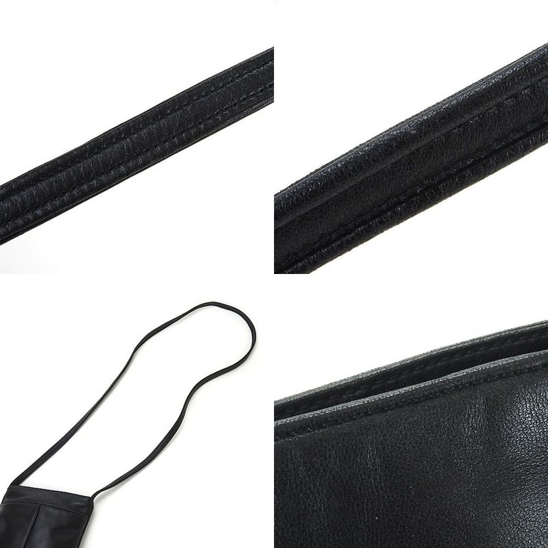 Loewe Mini Shoulder Bag Pochette Crossbody Leather Black Chic Women Ladies