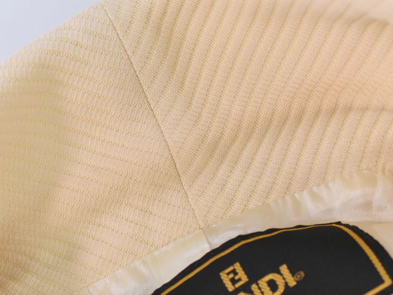 Authentic Fendi Cotton Viscose Acetate Cupro Jacket Outerwear Beige Women's