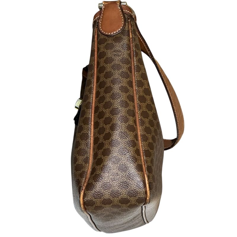 Celine Triumph Turnlock Macadam Pattern Hobo Bag Triomphe Turnlock Macadam