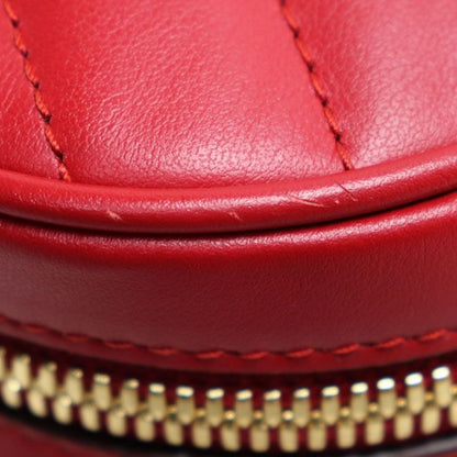 Gucci Interlocking G Heart Quilted Shoulder Bag Red 751628 Ladies Preowned