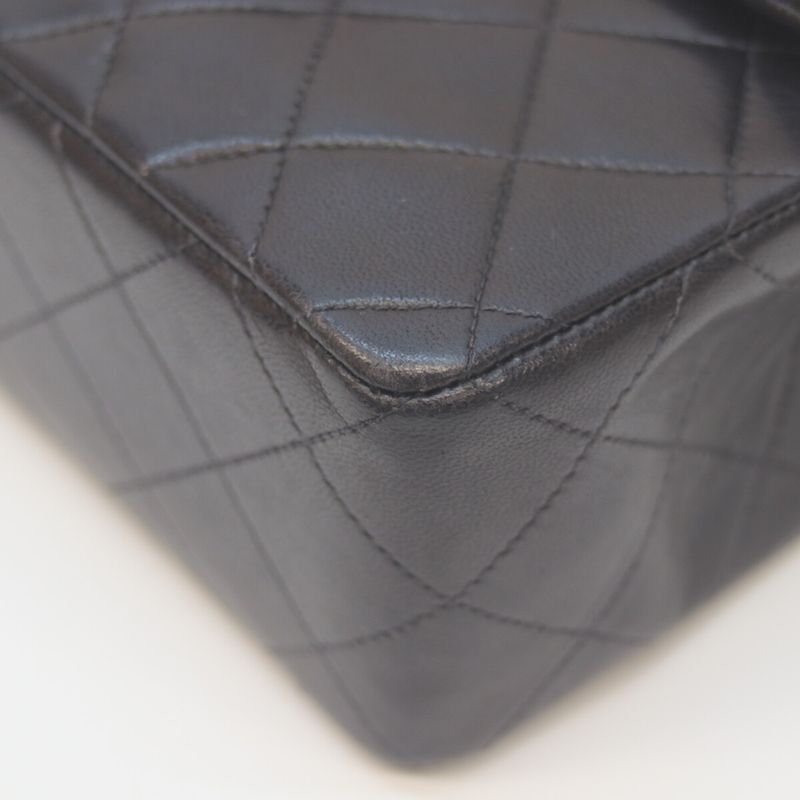 Chanel No 3 Black Lambskin Ghardware Mini Matelasse 17 Chain Shoulder Bag Black