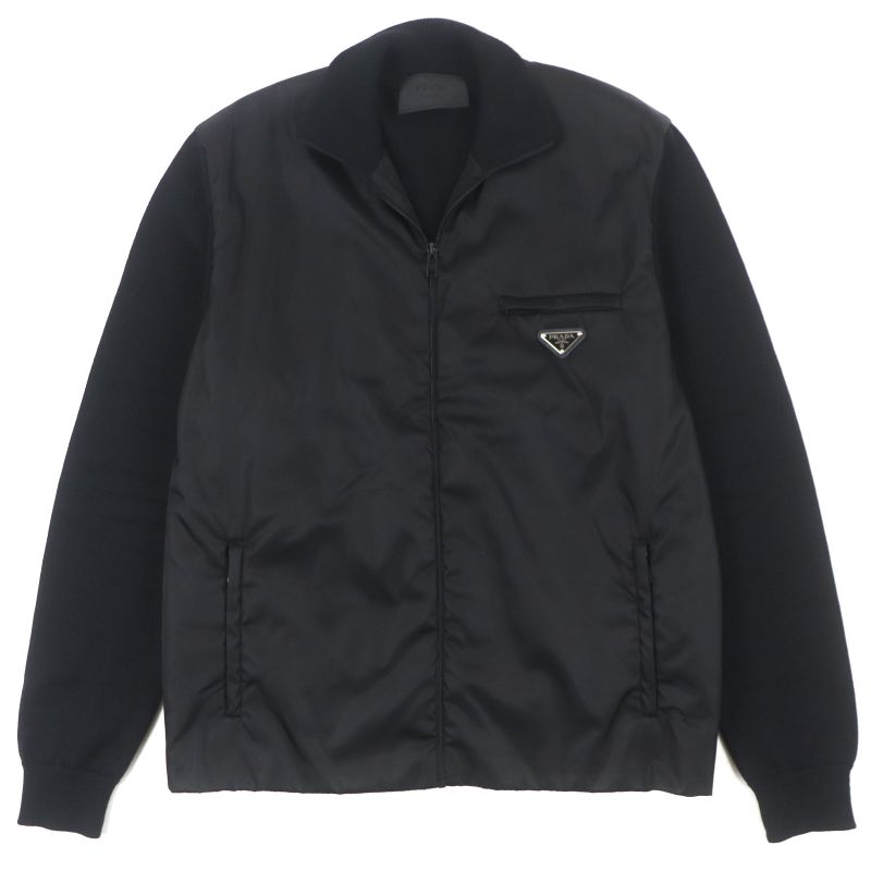 Prada Umc149 100% Virgin Wool Re-nylon Triangle Logo Triangle Plate Knit