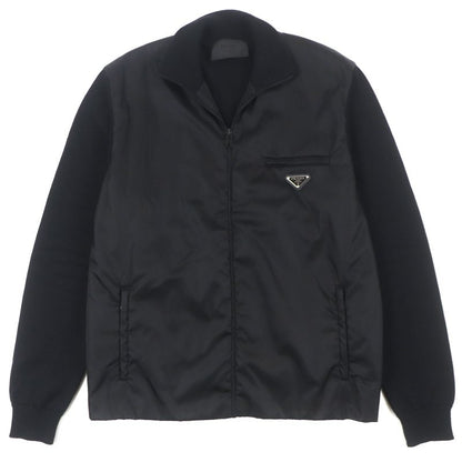 Prada Umc149 100% Virgin Wool Re-nylon Triangle Logo Triangle Plate Knit