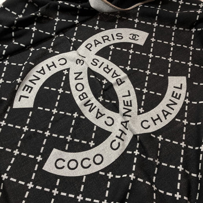 Chanel Cocomark Travel Set Blanket Eye Mask Black X Gray Wool/silk