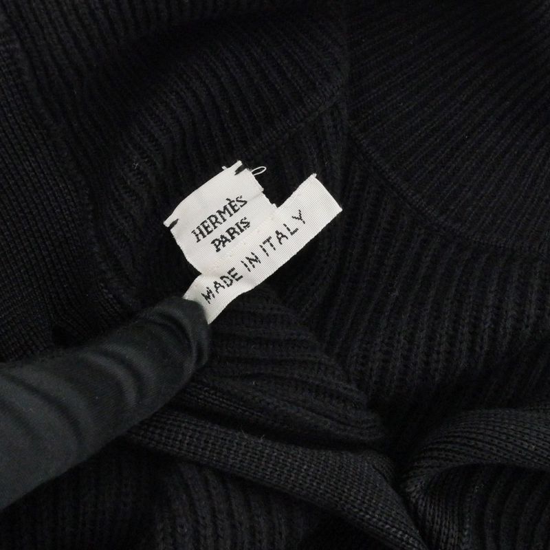 Hermes Micro Dress Do Re Bookle 36 BK Black Short Sleeve One Piece