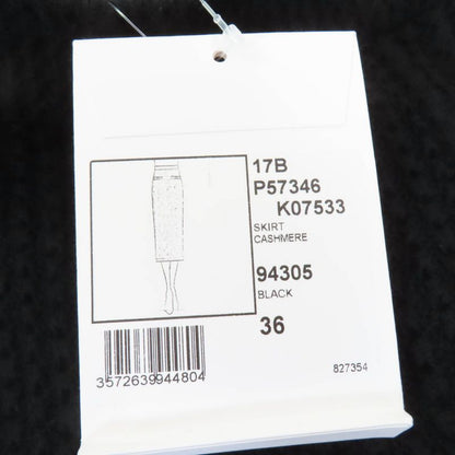 CHANEL 17B P57346k07533 Cashmere Coco Mark Button Knit Tight Skirt Black 36