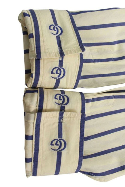 Gucci 448533 Zad7m GG Pattern Stripe Long Sleeve Shirt Men's 18