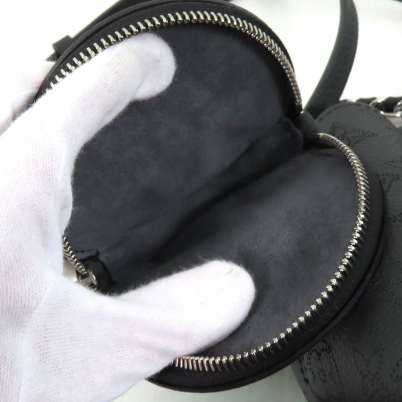 Louis Vuitton M57070 Bella Noir Black Mahina Leather 2way Shoulder Bag With