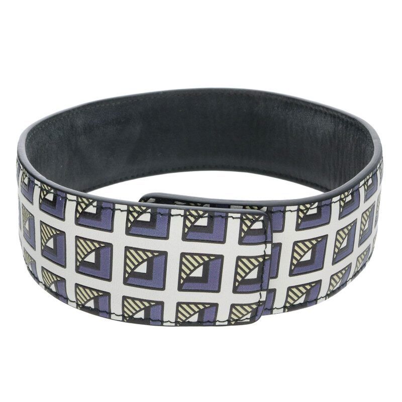 Prada Triangle Logo Plate Leather Choker Men's M