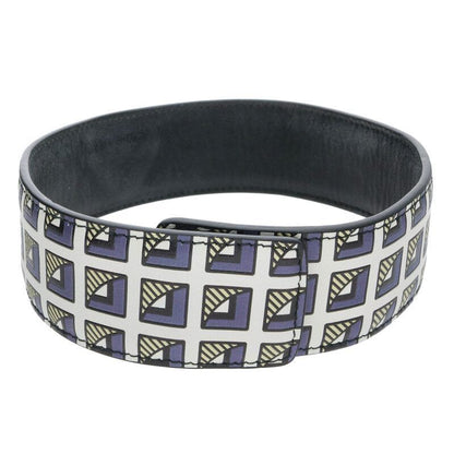 Prada Triangle Logo Plate Leather Choker Men's M