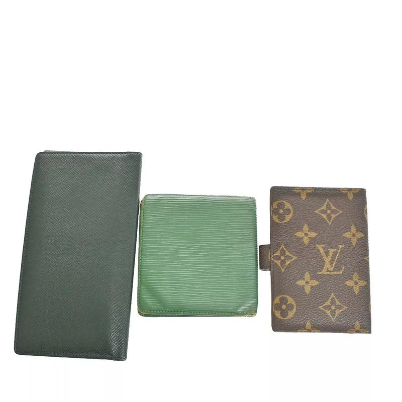 Louis Vuitton Monogram Epi Taiga Long Wallet Fold Bill Compartment Set Of Three