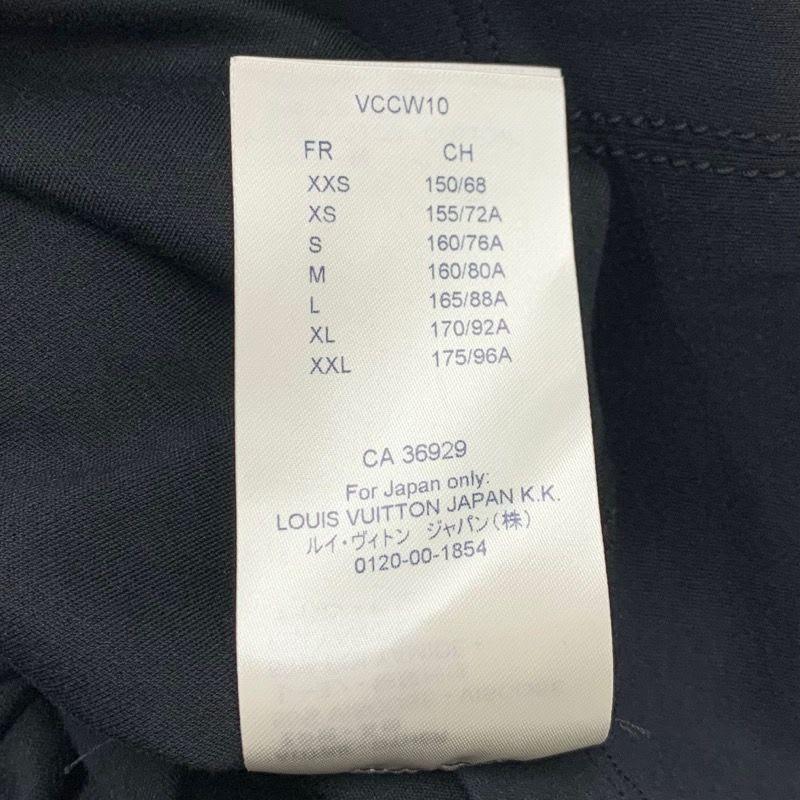 Louis Vuitton Dress Cotton Black Logo Patch Short Sleeve