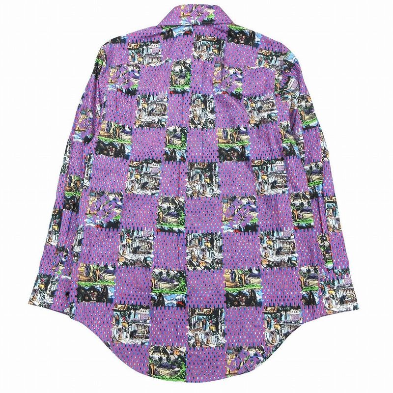 Louis Vuitton Rm222 Pn5 Hns62w Damier Classic Shirt Long Sleeves Purple Size XS