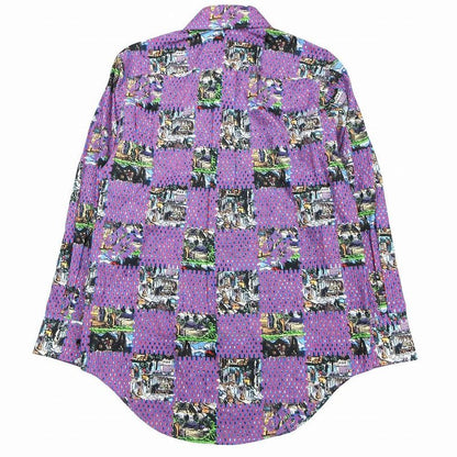 Louis Vuitton Rm222 Pn5 Hns62w Damier Classic Shirt Long Sleeves Purple Size XS