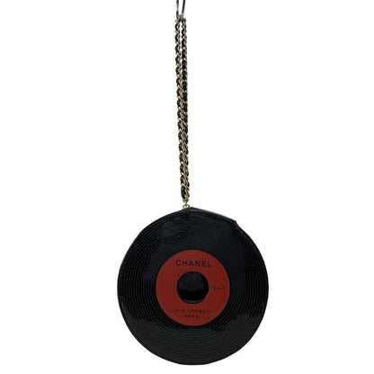 Chanel Clutch Bag Record Black×red Leather