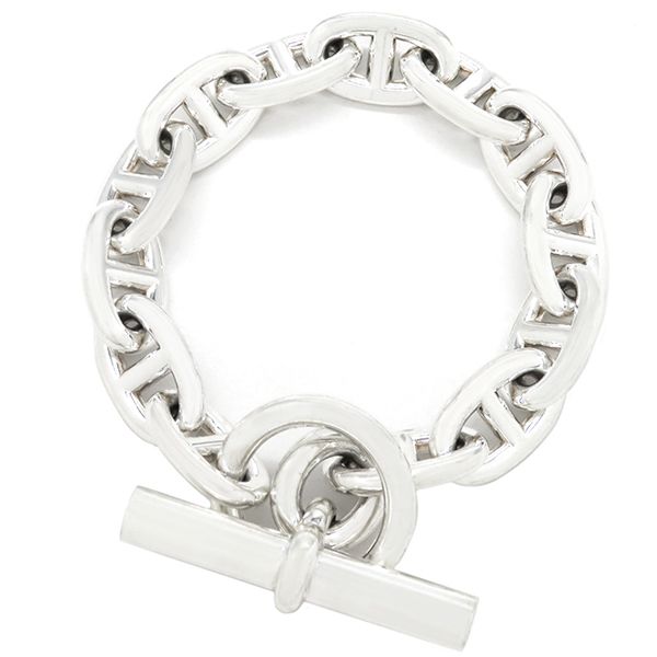 Hermes Bracelet Chaine D'ancre MM Silver 925 Silver 13 Frames Star Ring Silver