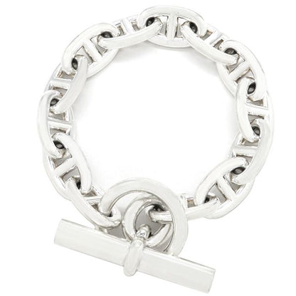 Hermes Bracelet Chaine D'ancre MM Silver 925 Silver 13 Frames Star Ring Silver