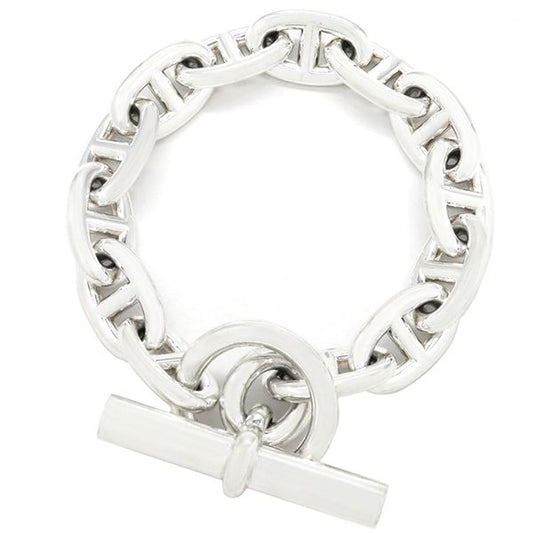 Hermes Bracelet Chaine D'ancre MM Silver 925 Silver 13 Frames Star Ring Silver