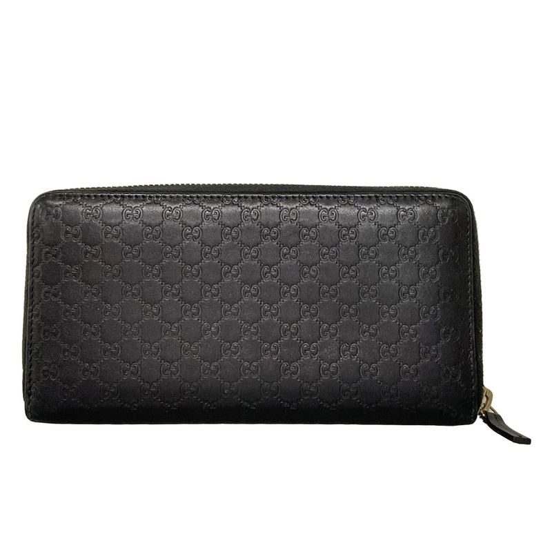 Gucci Bowie Micro Guccissima 388680 Black Round Zipper With Ribbon And Shape