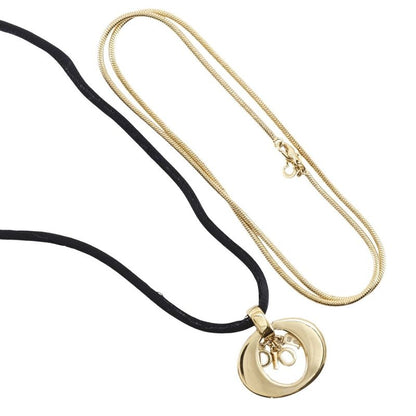 [dior] Christian Dior Logo Gold Plated Ladies 10.3g Necklace