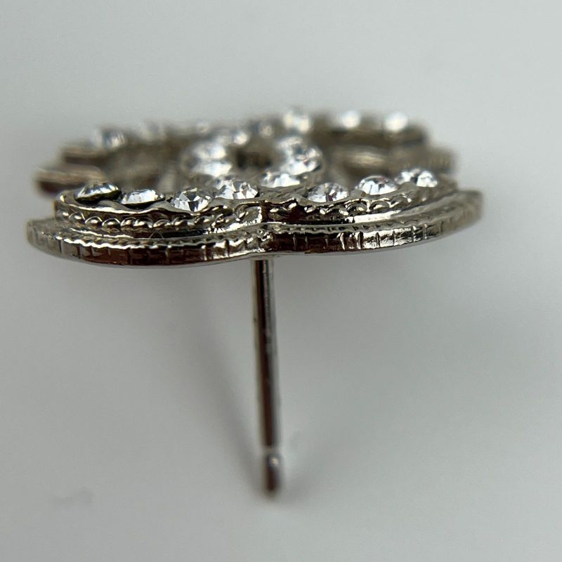 Chanel Coco Mark Accessories Earrings Silver A11V Vintage Ladies