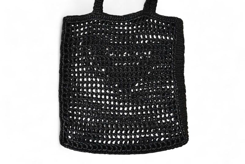 Prada Tote Prada Bag Logo Raffia Cago Black White 1bg393