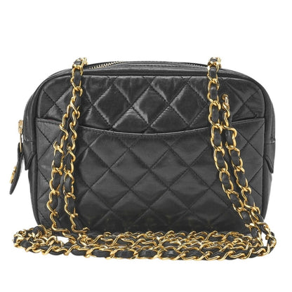 CHANEL Vintage Matelasse Lambskin Leather Quilted Shoulder Bag Chain