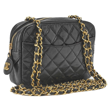 CHANEL Vintage Matelasse Lambskin Leather Quilted Shoulder Bag Chain