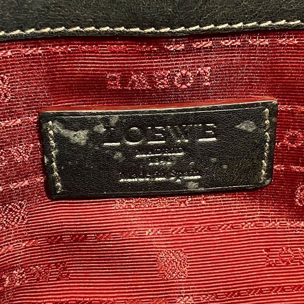 Loewe Anagram Black Leather Bag Clutch Bag Men's