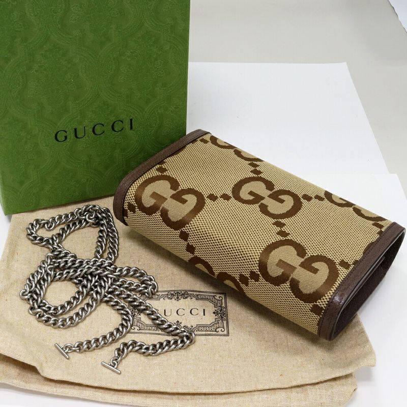 Gucci Chain Shoulder Bag Chain Wallet Bag With Coin Purse GG Jumbo Dionysus